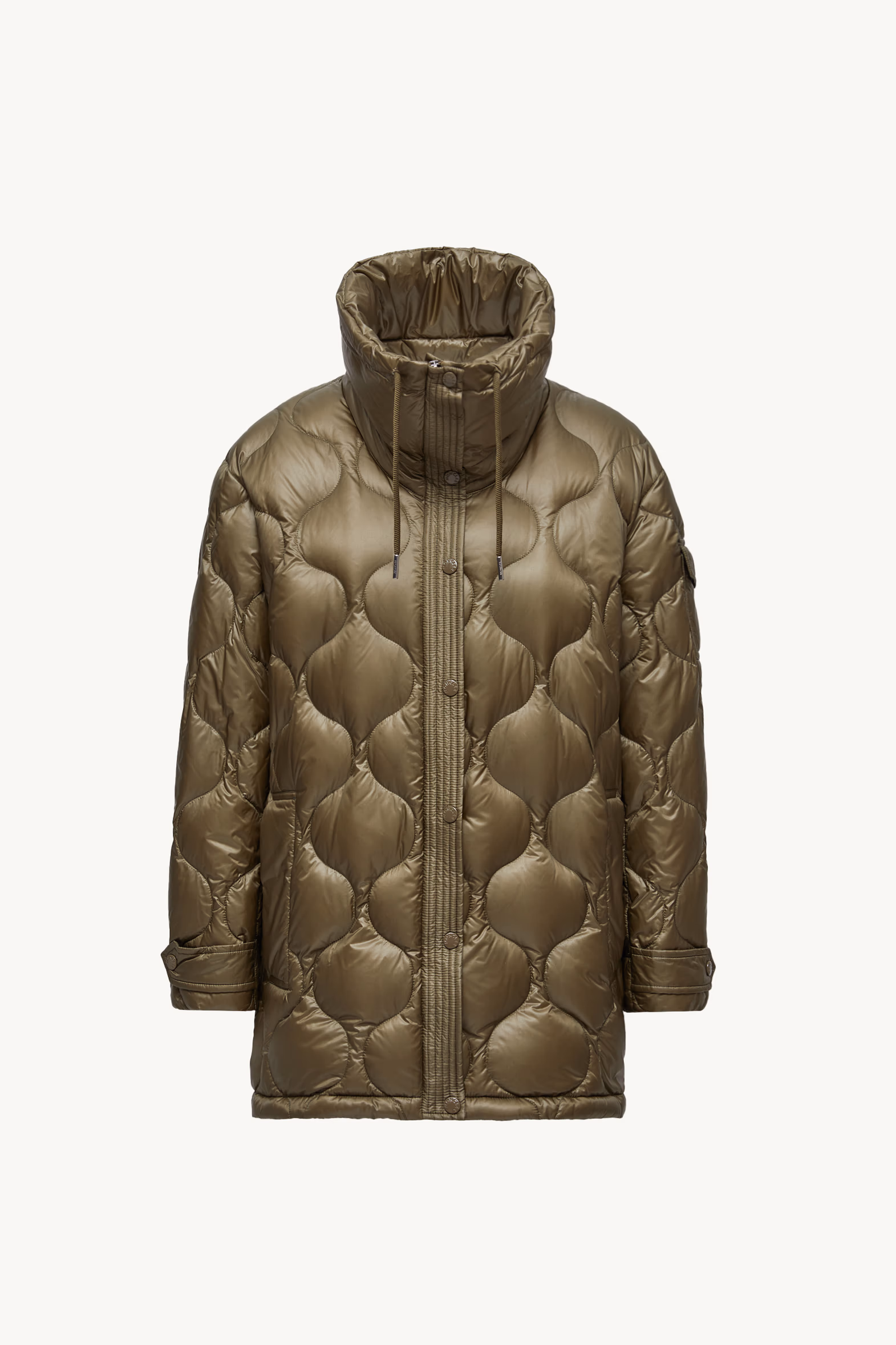 Lombi Hooded Mid-Length Down Jacket Women Olive Green Moncler 2